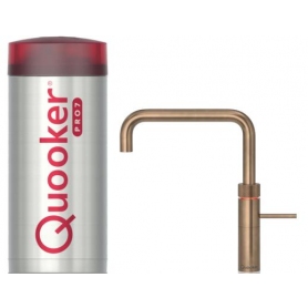 Quooker 7FSPTN PRO 7 Fusion Square 3 in 1 Tap - Patinated Brass