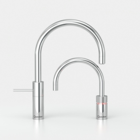 Quooker 7NRCHRTT PRO7 Nordic Round 3 in 1 Twin Taps - Polished Chrome